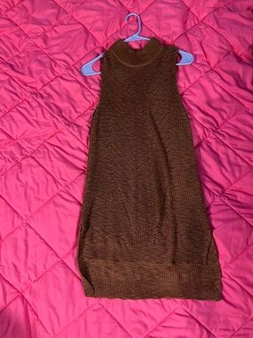 One Hart Rust Brown Knit Sweater Vest